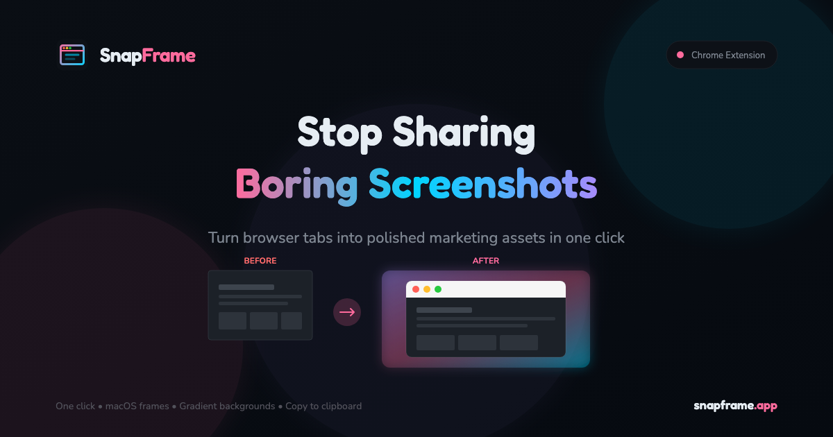 SnapFrame - Free Screenshot Frames & Mockups for Chrome